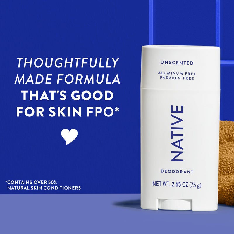 Native Deodorant,Unscented, Aluminum Free, Paraben Free, 2.65 OZ (75 g), Coconut Oil and Shea Butter - Image 5