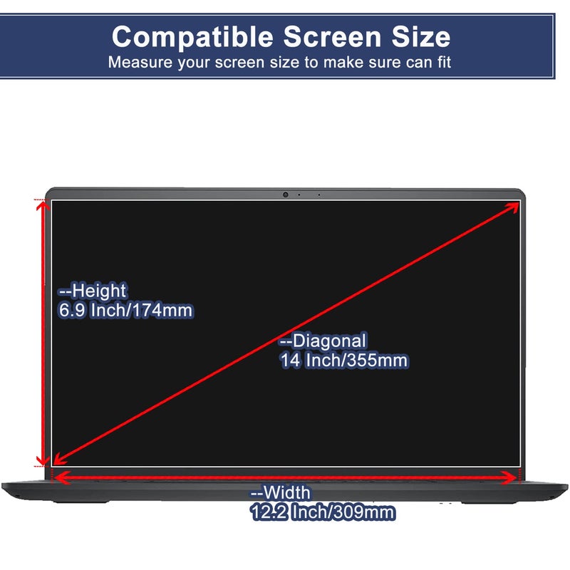 Saco 14 Inch Glossy Screen Guard Compatible for HP Pavilion 14,Acer Aspire 14,Lenovo Ideapad 14,Thinkpad 14,ThinkBook 14, Asus Vivobook 14, Dell 14, MSI 14 Inch Laptop [16:9 Ratio] - Image 2