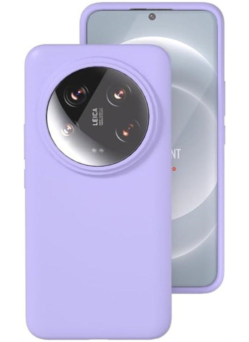 Case Compatible with Xiaomi 14 Ultra 5G, Liquid Silicone Gel Rubber Bumper Case with Soft Microfiber Lining Cushion Slim Shockproof Anti-drop Cover for Mi 14 Ultra (Purple)