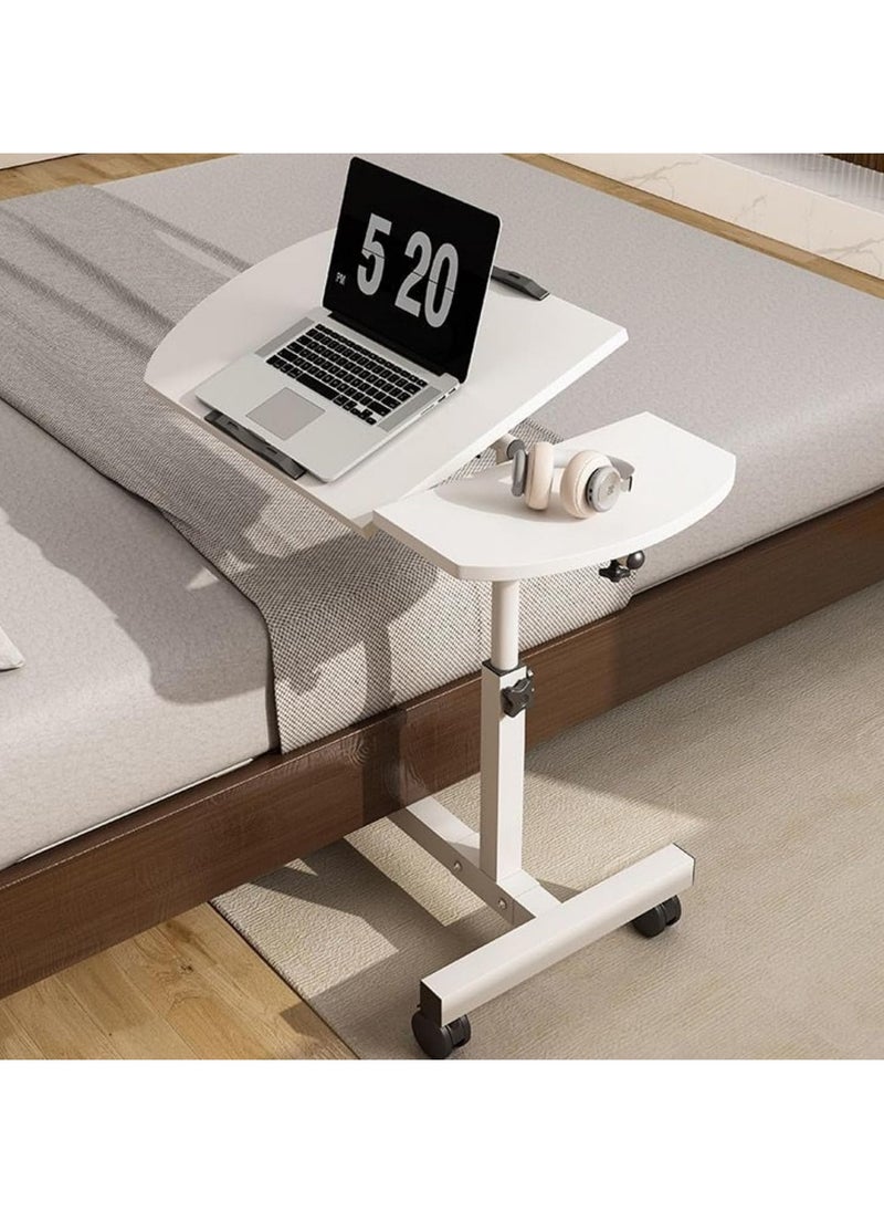 Beauenty - Mobile Adjustable Height Laptop Stand,Tiltable Computer Desk Notebook Swivel Laptop Desk Rolling Table Desk,Mobile Computer Workstation for Office, Home，Shcool (white) - Image 1