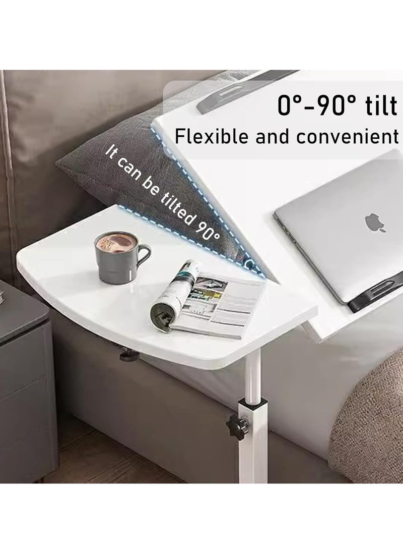 Beauenty - Mobile Adjustable Height Laptop Stand,Tiltable Computer Desk Notebook Swivel Laptop Desk Rolling Table Desk,Mobile Computer Workstation for Office, Home，Shcool (white) - Image 1