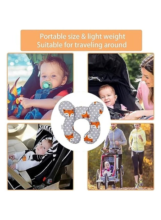 وسادة دعم رأس الأطفال X Spring، وسادة سفر للأطفال، وسادة دعم الرأس والرقبة، وسادة على شكل حرف U، وسادة دعم الرأس والرقبة، وسادة تثبيت رأس الطفل للسفر بالطائرات والسيارات والرحلات الخارجية (ثعلب) - Image 5