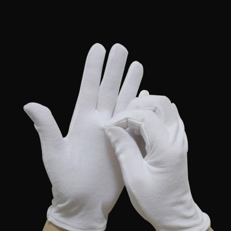 White Cotton Moisturizing Overnight Gloves 12 Pairs Medium Thickness for Dry Hands Sleeping Treatment Soft Working Gloves for Adults - Image 5