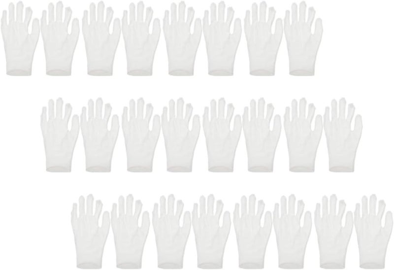White Cotton Moisturizing Overnight Gloves 12 Pairs Medium Thickness for Dry Hands Sleeping Treatment Soft Working Gloves for Adults - Image 1