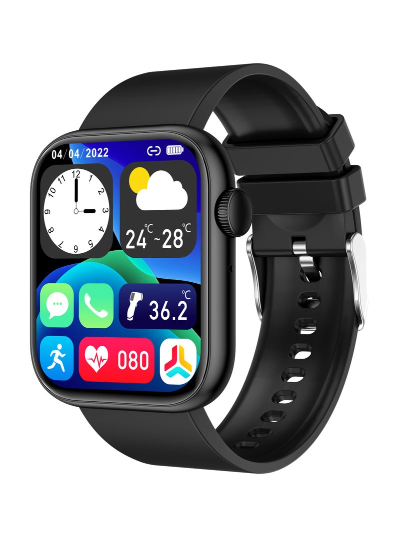 LIGE Smart Watches for Men 1.85" 260mAh Health Monitoring Sports Bracelets Bluetooth Calling Waterproof Black  - Image 1
