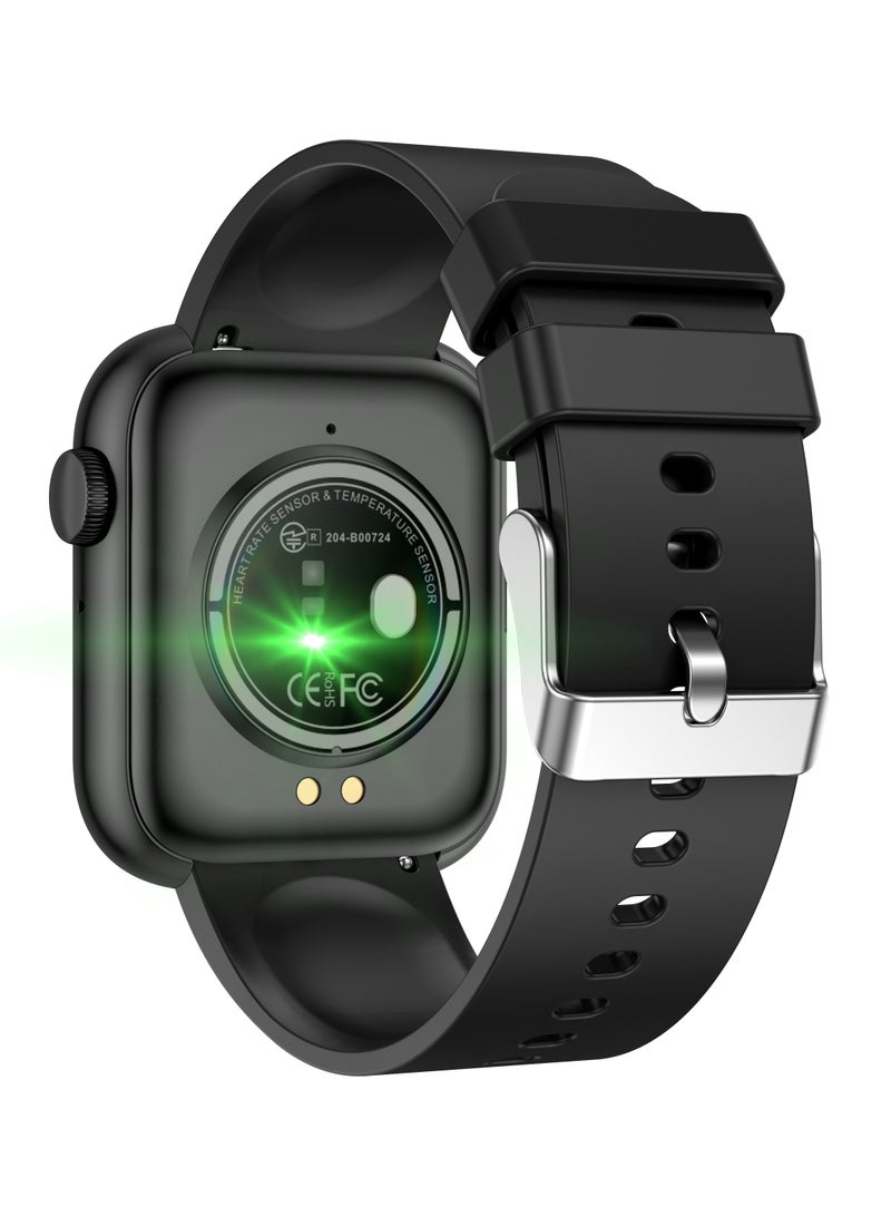 LIGE Smart Watches for Men 1.85" 260mAh Health Monitoring Sports Bracelets Bluetooth Calling Waterproof Black  - Image 3