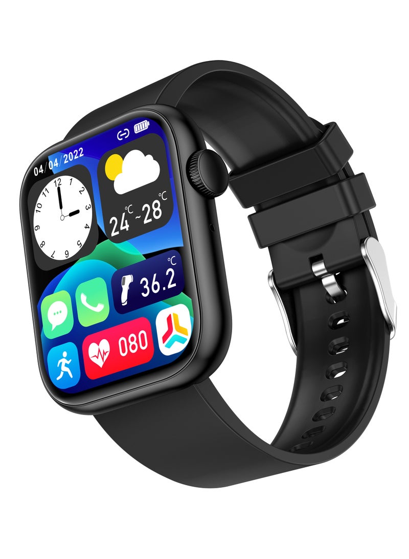 LIGE Smart Watches for Men 1.85" 260mAh Health Monitoring Sports Bracelets Bluetooth Calling Waterproof Black  - Image 4