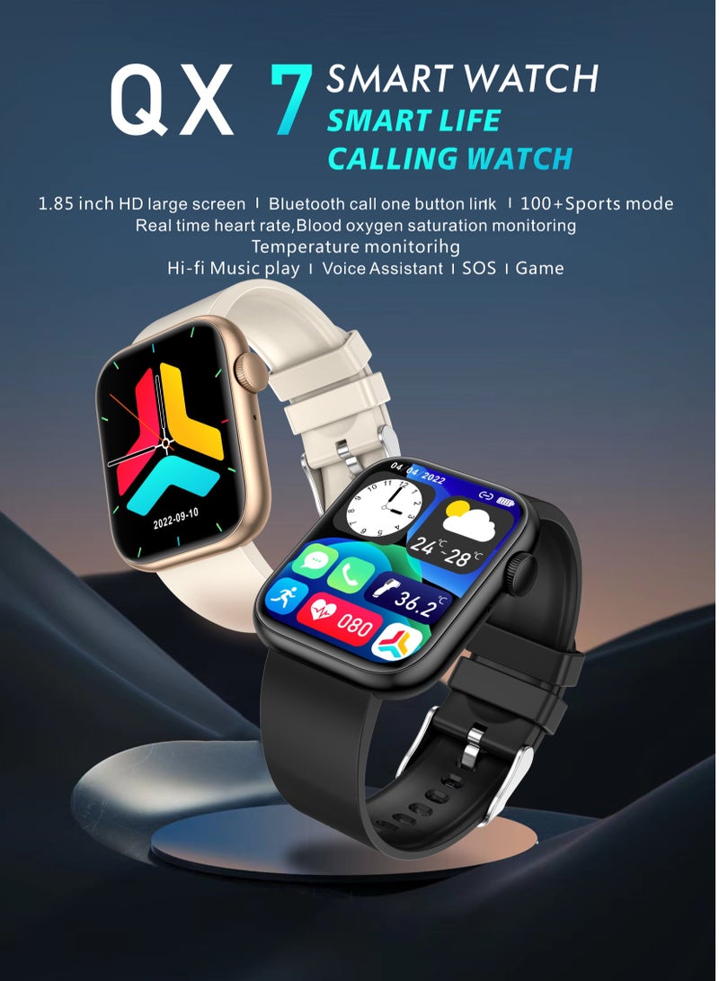 LIGE Smart Watches for Men 1.85" 260mAh Health Monitoring Sports Bracelets Bluetooth Calling Waterproof Black  - Image 5