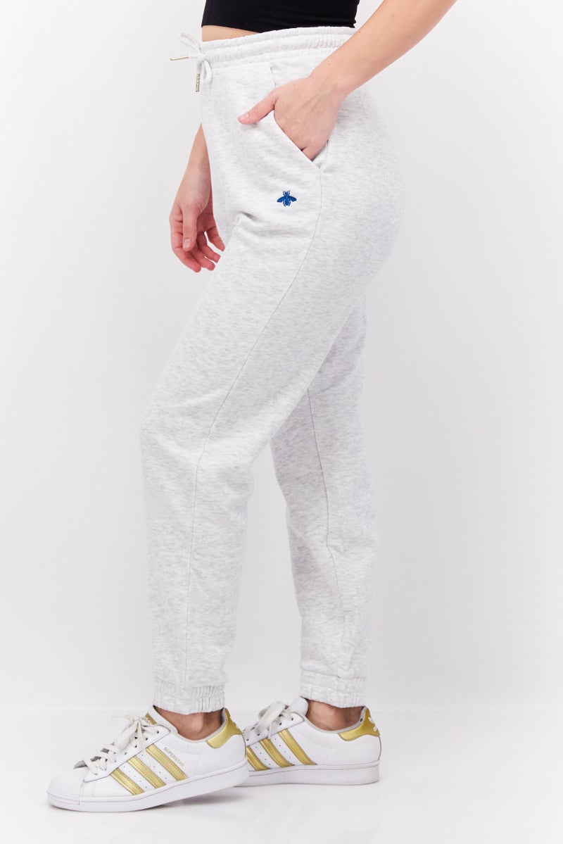 Red Tape Women Regular Fit Embroidered Logo Sweatpants, Grey Heather - Image 2