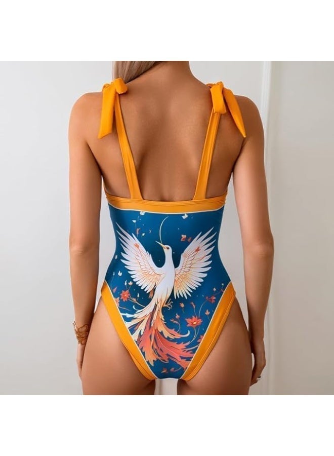 Showday European American Women's Bikini Bathing Suit Women's One Piece Swimsuit with Beach Cover up Wrap Skirt Floral Tummy Control Tankini Set 2 Piece Swimsuit Outfits - Image 5
