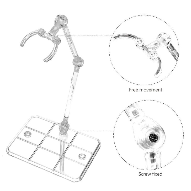XISTEST Action Figure Stand, 10 PCS Assembly Action Figure Display Holder Base Doll Model Support Stand Compatible with HG RG SD SHF Gundam 1/144 Toy Clear - Image 4