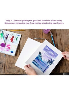Premify 50/Sheets Watercolor Paper Textured Canvas Pad, Use Paint Pencil Ink Charcoal Pastel And Acrylic, All 4 Sides Glued (Keep Papers Straight) 7 X 10 Inch, Artist Drawing Paper Mix Media Acid Free  - Image 4