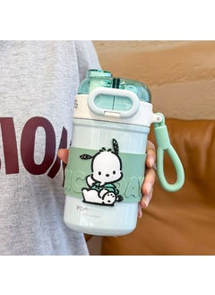 New KUROMI Thermal Cup Stainless Steel Straw Bottle for Students KU-2373 green Pacha dog