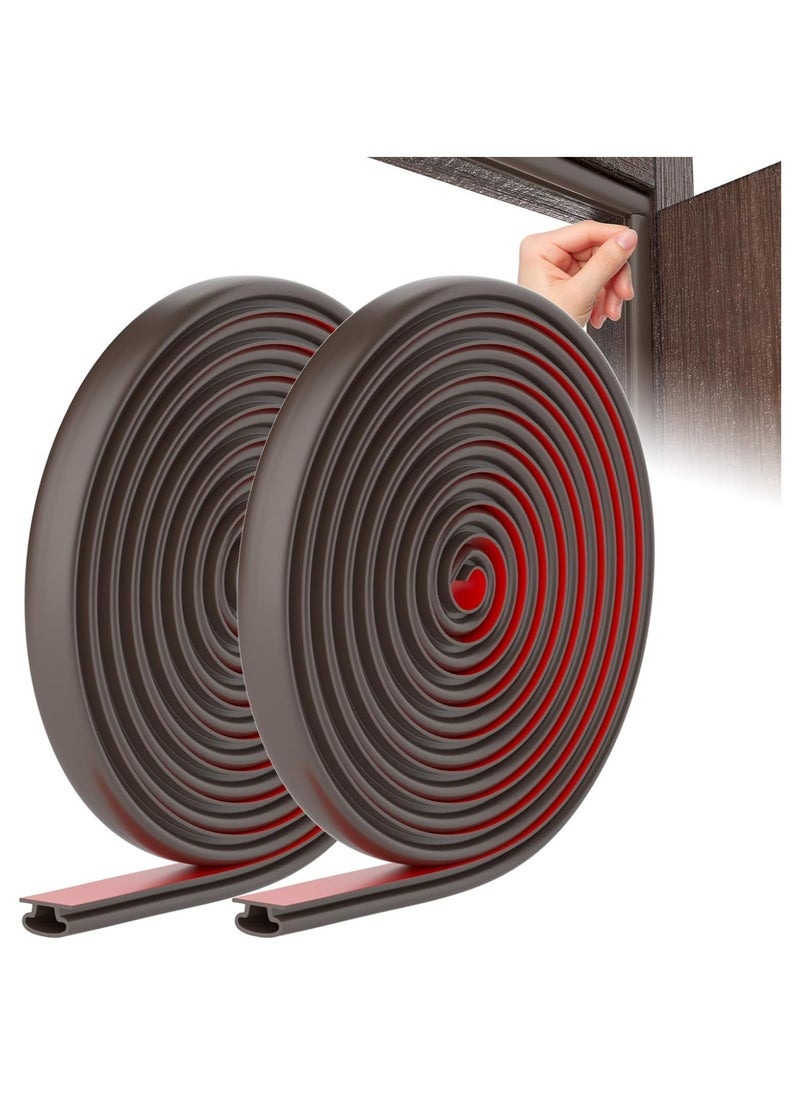 Vparty - Door Weather Stripping Door Seal Strip,Self-Adhesive Rubber Door Insulation Weather Strip for Window and Door Soundproofing D Shape,for Door Frame Gap Blocker 19.7Feet - Image 1