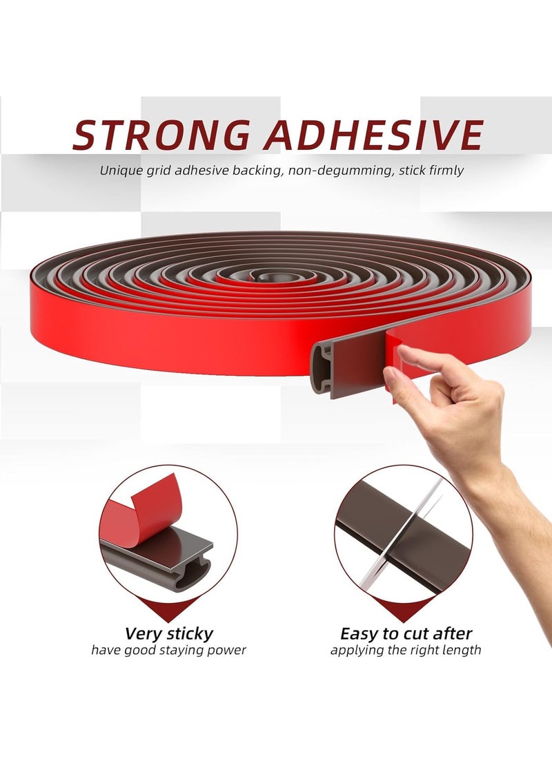 Vparty - Door Weather Stripping Door Seal Strip,Self-Adhesive Rubber Door Insulation Weather Strip for Window and Door Soundproofing D Shape,for Door Frame Gap Blocker 19.7Feet - Image 1