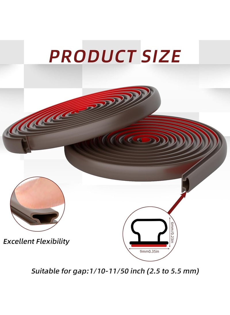 Vparty - Door Weather Stripping Door Seal Strip,Self-Adhesive Rubber Door Insulation Weather Strip for Window and Door Soundproofing D Shape,for Door Frame Gap Blocker 19.7Feet - Image 1