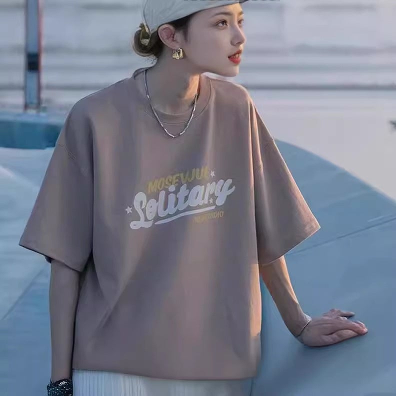 American Style Retro Short-sleeved T-shirt Men's Summer New Arrival cityboy Hong Kong Style Japanese Alphabet Printed Loose Half-sleeved T-shirt - Image 2