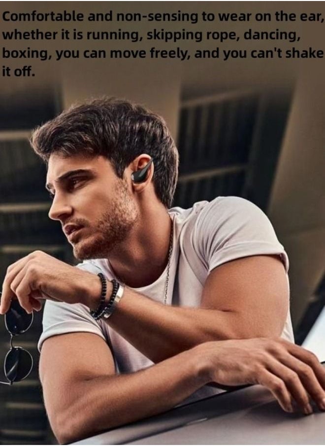 TWS - Ear Clip Bone Conduction Earbuds Open Ears Headphones Elegant Black - Image 1