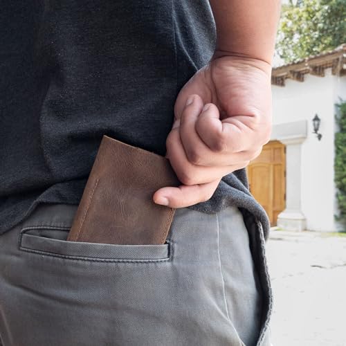 Hide & Drink, Leather Bifold Card Holder, Holds Up to 6 Cards/Organizer/Case/Wallet, Handmade Includes 101 Year Warranty :: Bourbon Brown - Image 3