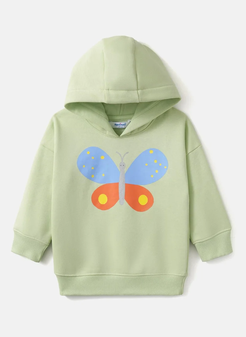 Nautinati Nautinati Girls' Butterfly Print Fleece Sweatshirt Hoodie in Lavender