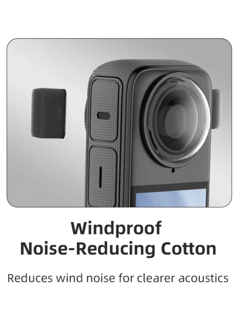 6Pack Noise Reduction Windproof Mic Covers for Insta360 X4/X3 Anti-Wind Foam Wind Muff for 360 X4 Microphone Reduce Wind Noise for Clear Audio Recording  - Image 2