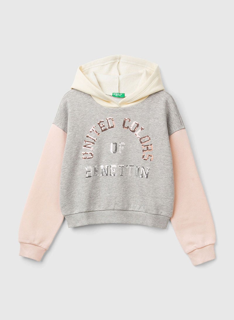 بينيتون بنات هوديي مع الترتر - Image 1