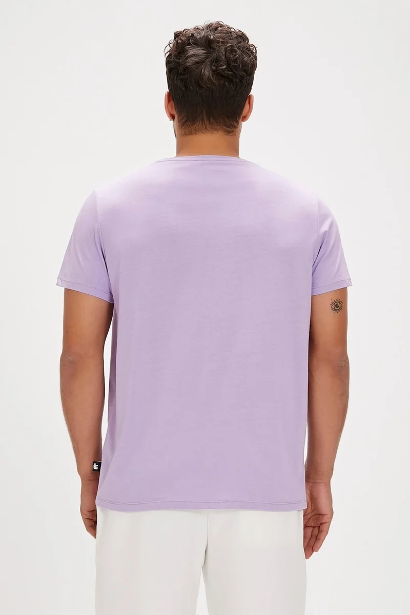 باد بير Felt Purple Printed Men's T-Shirt