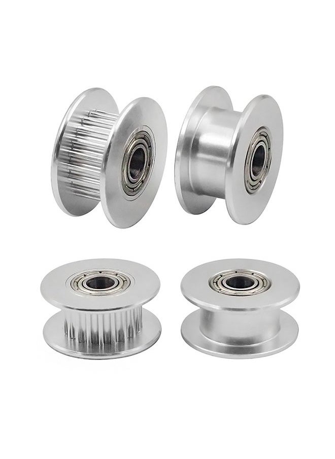 NIBEMINENT 10-Piece Aluminium Idler Pulley Gear Wheel Teeth Set Silver  - Image 2