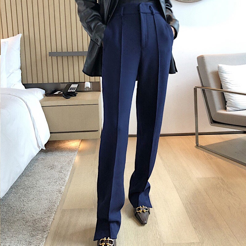 2023 Autumn Winter Chic Patched Trousers for Women Ivory - Image 5