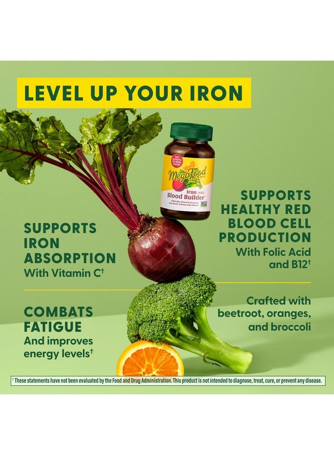 MegaFood Blood Builder Minis, Iron Supplement Clinically Shown to Increase Iron Levels Without Side Effects - Vegan Supplement with Vitamin C, Vitamin B12 & Folic Acid, 60 Tablets (30 Servings) - Image 5