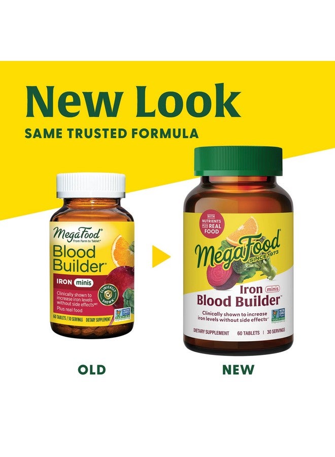 MegaFood Blood Builder Minis, Iron Supplement Clinically Shown to Increase Iron Levels Without Side Effects - Vegan Supplement with Vitamin C, Vitamin B12 & Folic Acid, 60 Tablets (30 Servings) - Image 2