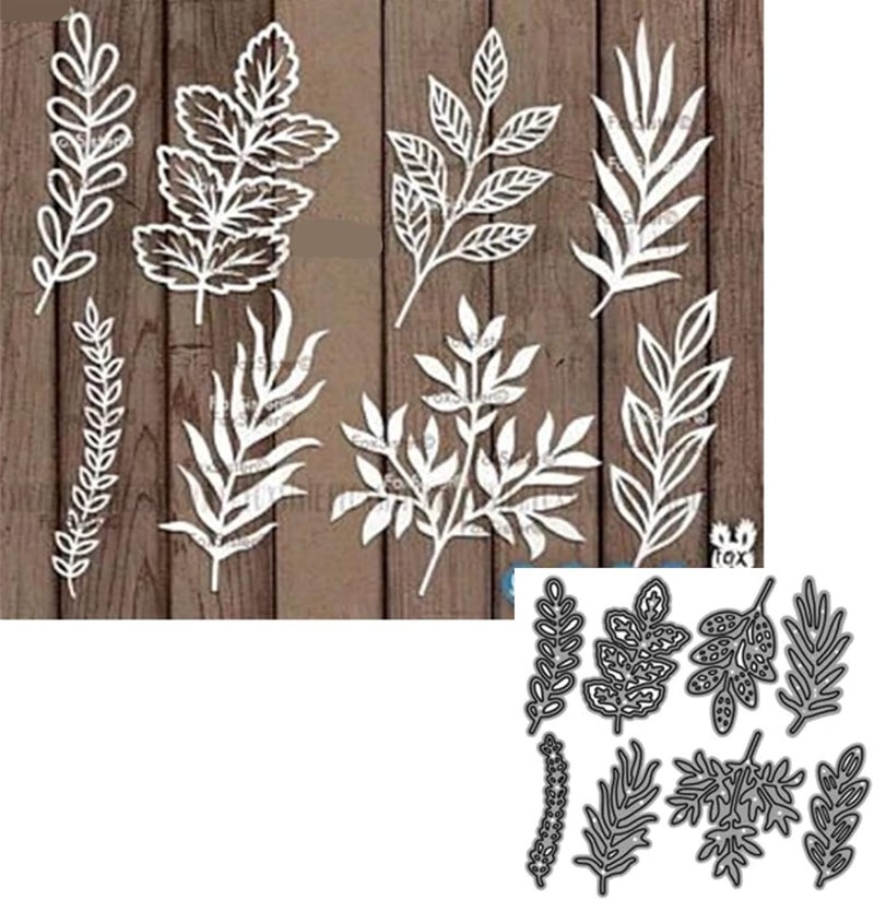 8PcsSet Leaf Metal Die CutsVarious Leaves Plant Flower Cutting Dies Cut Stencils for DIY Scrapbooking Album Decorative Embossing Paper Dies Card Making
