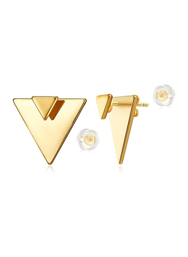 Mevecco Women Earrings Gold Stud 14K Gold Filled Small Simple Handmade Hypoallergenic Everyday Jewelry - Image 1