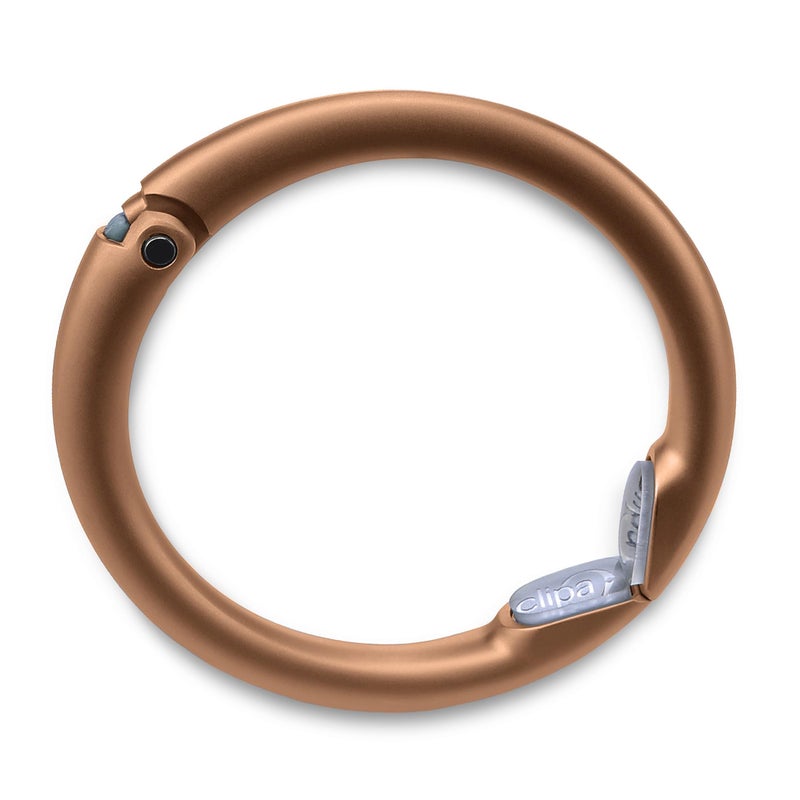 Clipa Bag Hanger - Matte Bronze PVD - The Ring That Opens Into a Hook and Hangs in Just 1/2" of Space, Holds 33 lbs., 3 yr. Warranty - Image 1