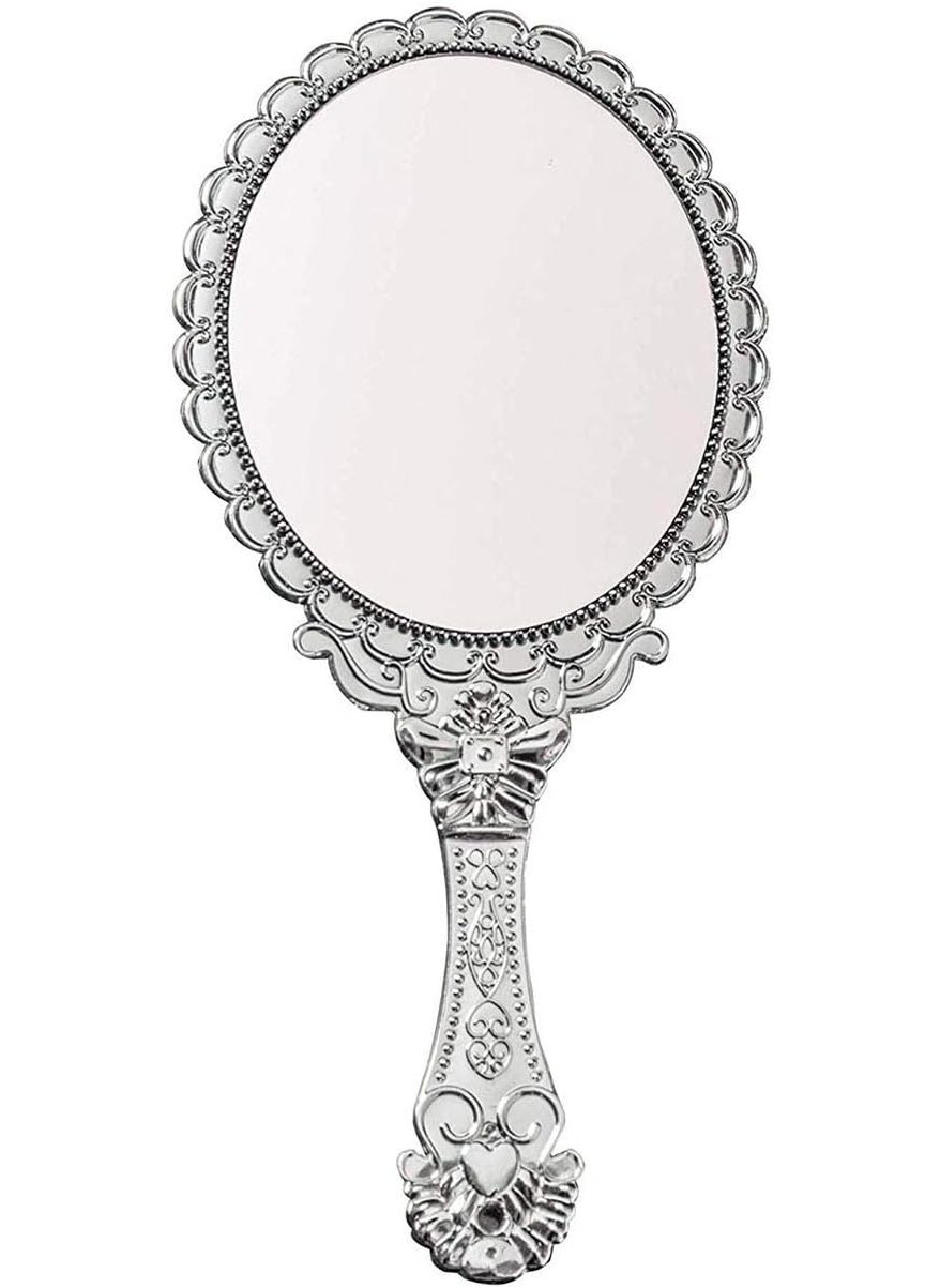 Yangshine Handheld Mirror with Handle, Makeup Compact Travel Hand Mirrors Mini Vintage Make Up Hand Held Mirror Oval Purse Packet Mirror for Women Girls 