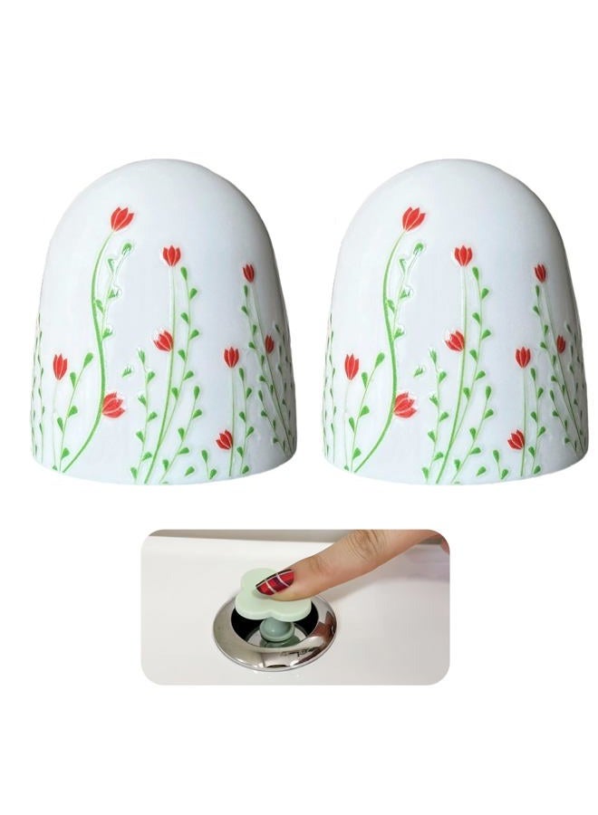 Beaspecal 2Pcs Toilet Bolts Cover with Elegant Colorful Parttern,Nature Flower Plant Toilet Bowl Bolts Covers for Bathroom Decoration 2Pcs Toilet Replacement -4Pcs/Pack - Image 1