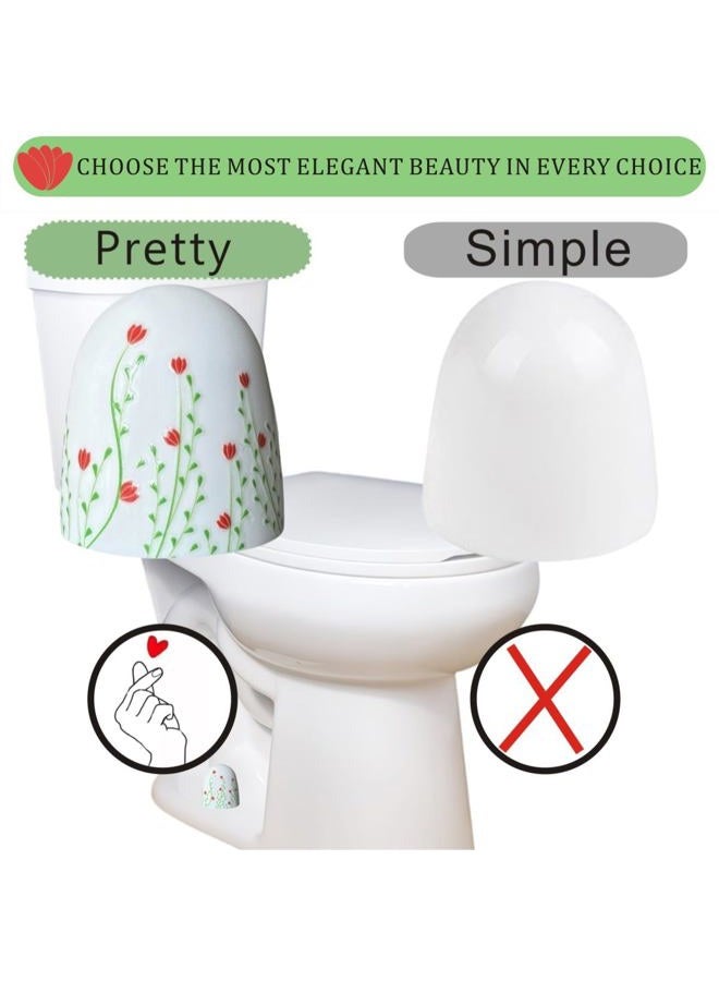Beaspecal 2Pcs Toilet Bolts Cover with Elegant Colorful Parttern,Nature Flower Plant Toilet Bowl Bolts Covers for Bathroom Decoration 2Pcs Toilet Replacement -4Pcs/Pack - Image 5