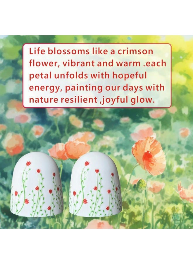 Beaspecal 2Pcs Toilet Bolts Cover with Elegant Colorful Parttern,Nature Flower Plant Toilet Bowl Bolts Covers for Bathroom Decoration 2Pcs Toilet Replacement -4Pcs/Pack - Image 3