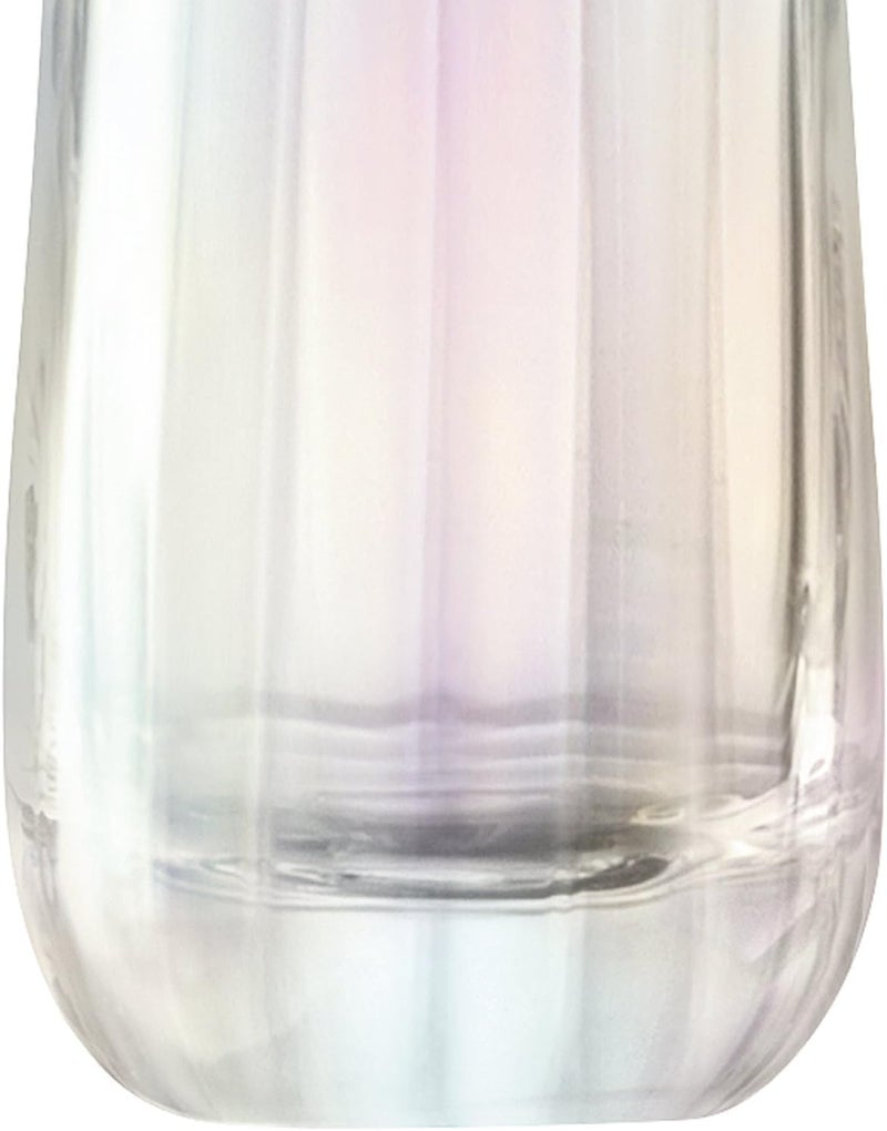 LSA Mother of Pearl Glass Vase with Pink & White Roses H20cm - Image 3
