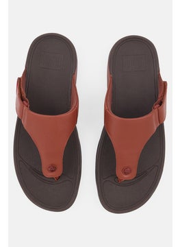 FitFlop Men Velcro Leather Sandals Dark Tan  - Image 4