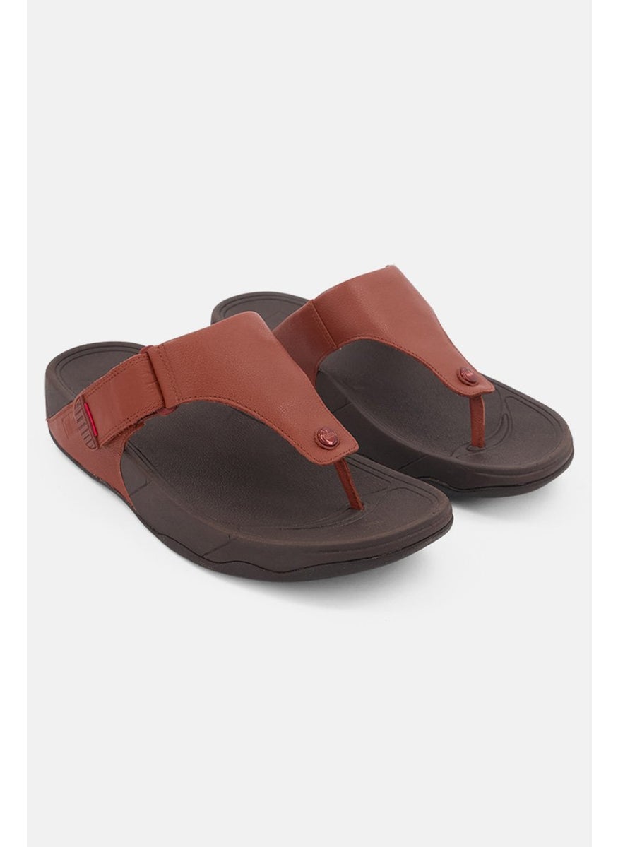 FitFlop - Men Velcro Leather Sandals Dark Tan - Image 1