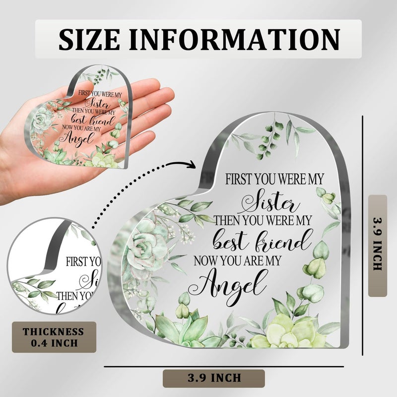 MUNLICAR Sympathy Gifts for Loss of Sister, Memorial Gifts for Friends Women Female, In Memory of Sister Plaque, Bereavement Condolences Grief Gifts, Funeral Remembrance Decor Ornament Sign - Image 2