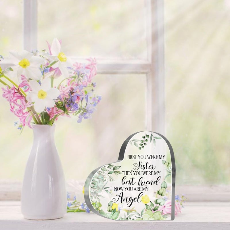 MUNLICAR Sympathy Gifts for Loss of Sister, Memorial Gifts for Friends Women Female, In Memory of Sister Plaque, Bereavement Condolences Grief Gifts, Funeral Remembrance Decor Ornament Sign - Image 5