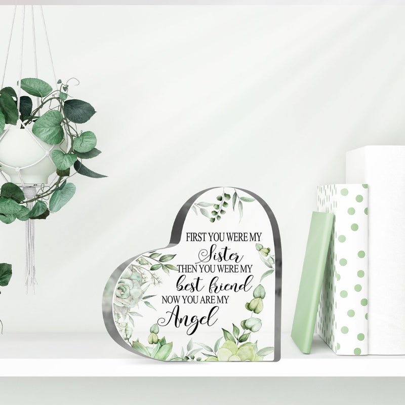 MUNLICAR Sympathy Gifts for Loss of Sister, Memorial Gifts for Friends Women Female, In Memory of Sister Plaque, Bereavement Condolences Grief Gifts, Funeral Remembrance Decor Ornament Sign - Image 4