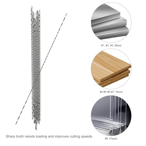 WAONIQ Metal Cutting Scroll Saw Blades, 12 Pcs Pinless Spiral Teeth, 5 Inch for Wood, Plastic & Metal (#8) - Image 4
