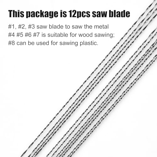 WAONIQ Metal Cutting Scroll Saw Blades, 12 Pcs Pinless Spiral Teeth, 5 Inch for Wood, Plastic & Metal (#8) - Image 2