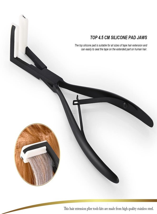 EHDIS Hair Extensions Tools Kit Tape in Hair Extensions Pliers Flat Surface Hair Sealing Pliers with Double-Sided Hair Extension Replacement Tape Lace Front Wig Adhesive Tape Roll Tape Scraper Tool - Image 4