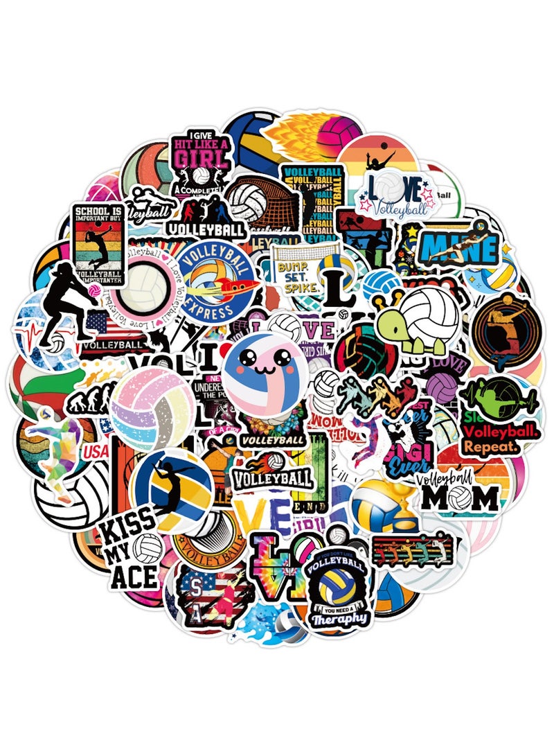 قوس قزح أورينبو 100 قطعة من ملصقات الكرة الطائرة، ملصقات الكرة الطائرة، هدايا الكرة الطائرة للفتيات المراهقات، ملصقات لزجاجات المياه، ملصقات المكافآت، الكمبيوتر المحمول، زجاجة المياه، السيارة، الكمبيوتر، الجيتار، لوح التزلج، الأمتعة - Image 1