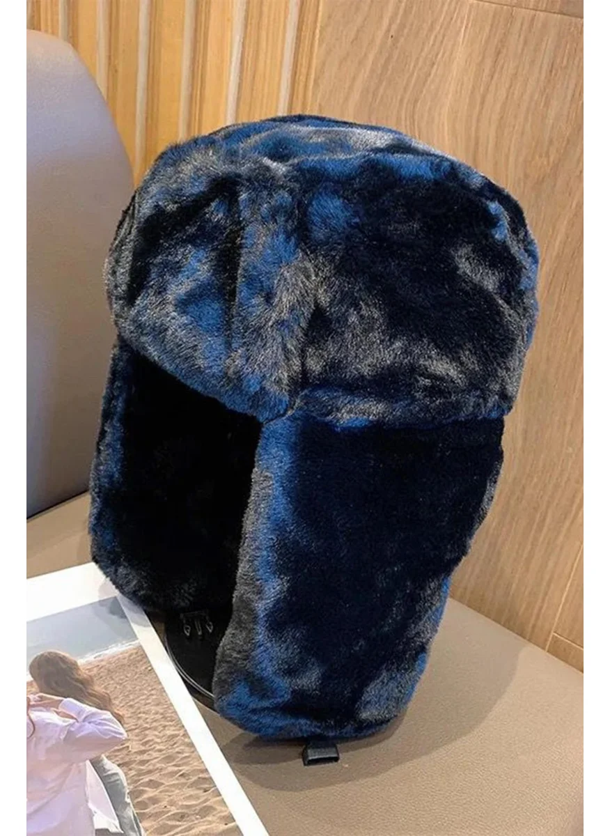باهلس Black Plush Ear Clip-on Beret Hat