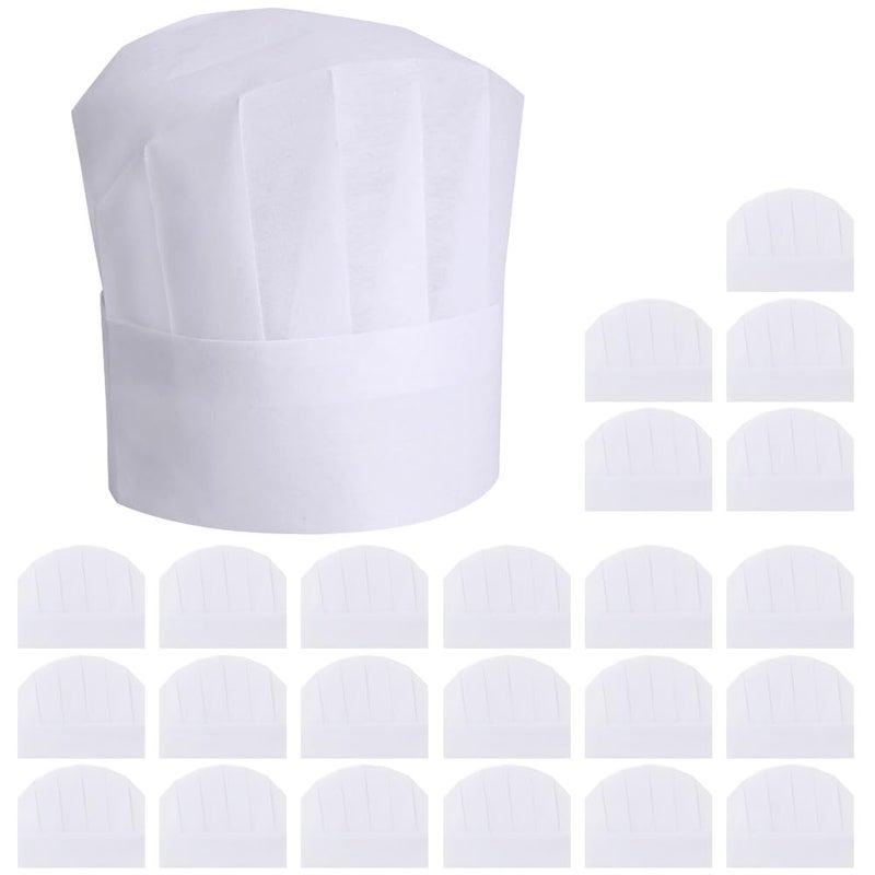 Yeios 24 Pack Chef Hat for Kids for Adults Adjustable Chef Hats Disposable Chefs Hat DIY Kids Bakers Hats for PartyPizzaDIYCookingBakery 79inch Tall White